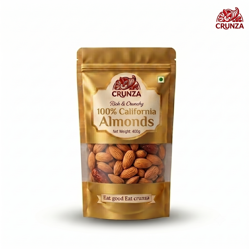 Crunza Rich & Crunchy Premium Almonds (Badam)- 400g