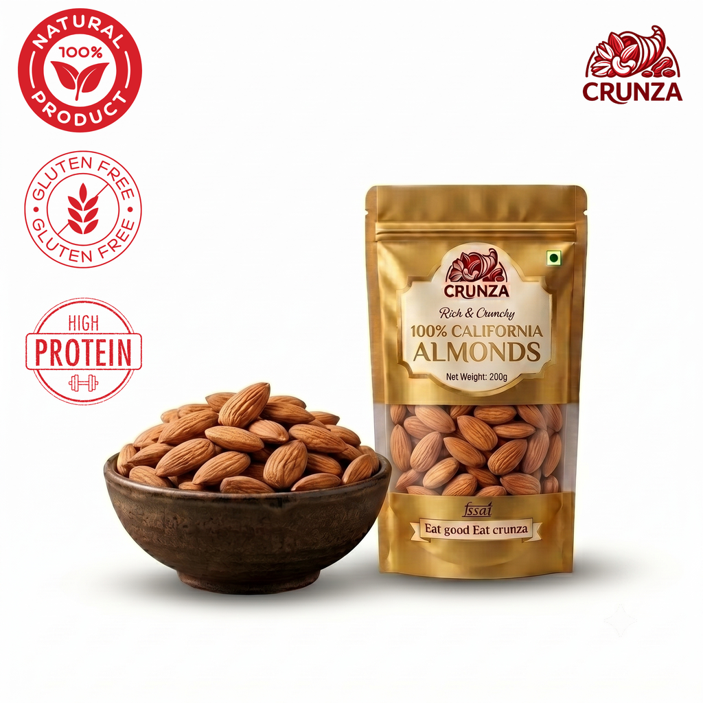 Crunza Rich & Crunchy Premium Almonds (Badam) - 200g