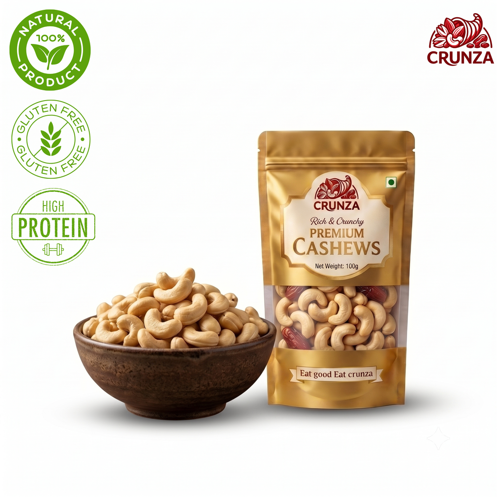 Crunza Rich & Crunchy Premium Cashews (Kaju)- 100g